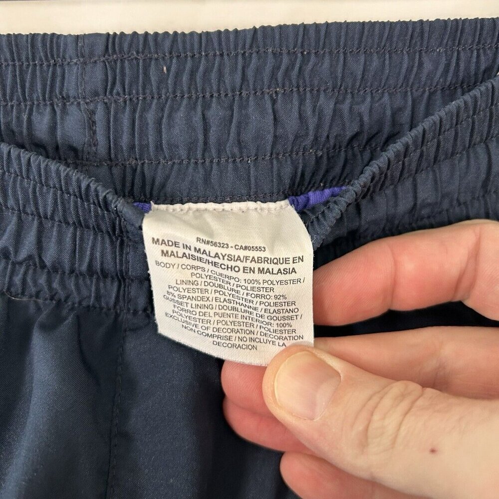 Nike Running Shorts Women's Large Blue Grey Striped Lined Drawstring Pull On - Picture 6 of 9